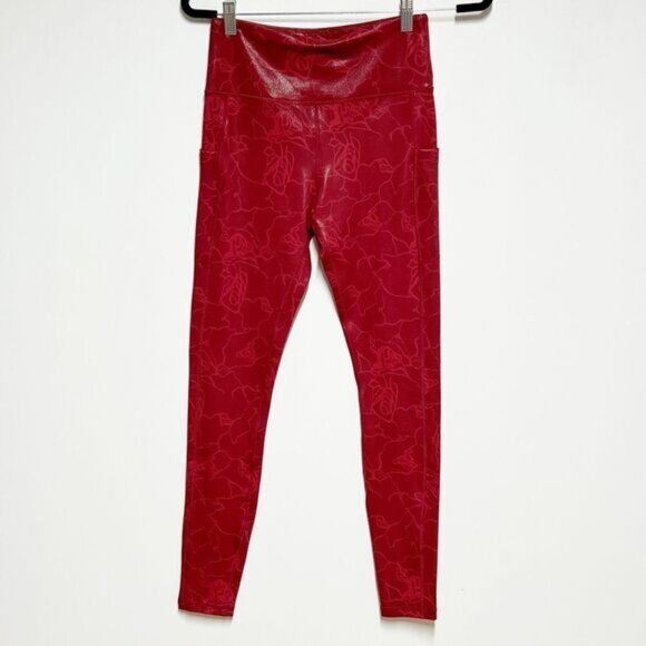 NWOT Zyia Womens Rosa Maze Light n Tight High Rise Legging size 4 Red - Picture 4 of 9